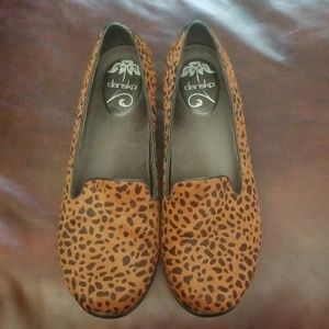 Dansko Olivia Leopard print (calf hair) loafer sho